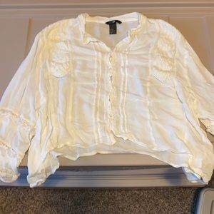H&M long sleeve white blouse size US 10